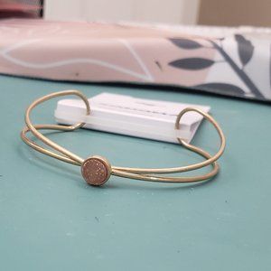 Sonoma, NWT, Semi-Precious, gold tone cuff bracelet, rose druzy gemstone